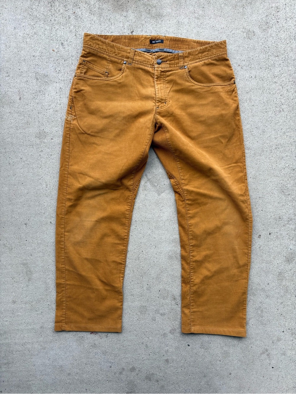 Arcteryx Nalix Corduroy Pants Mens 36 Trim Fit Bronze Gold Caramel Gorpcore